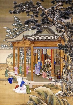 Lang emperador brillante en la nieve chino antiguo Pinturas al óleo